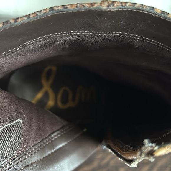 Sam Edelman Brown Snake Print heeled Ankle Boots 8.5M - Picture 6 of 13